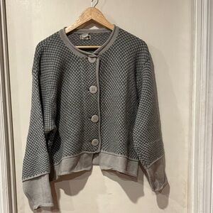 Boxy in Wear vintage wool Gray Women's Cardigan Sweater